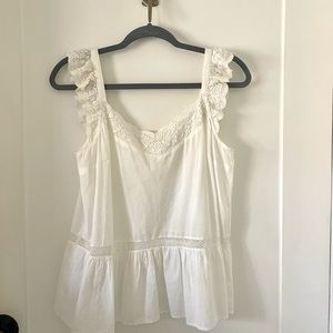 Sezane sleeveless embroidered blouse